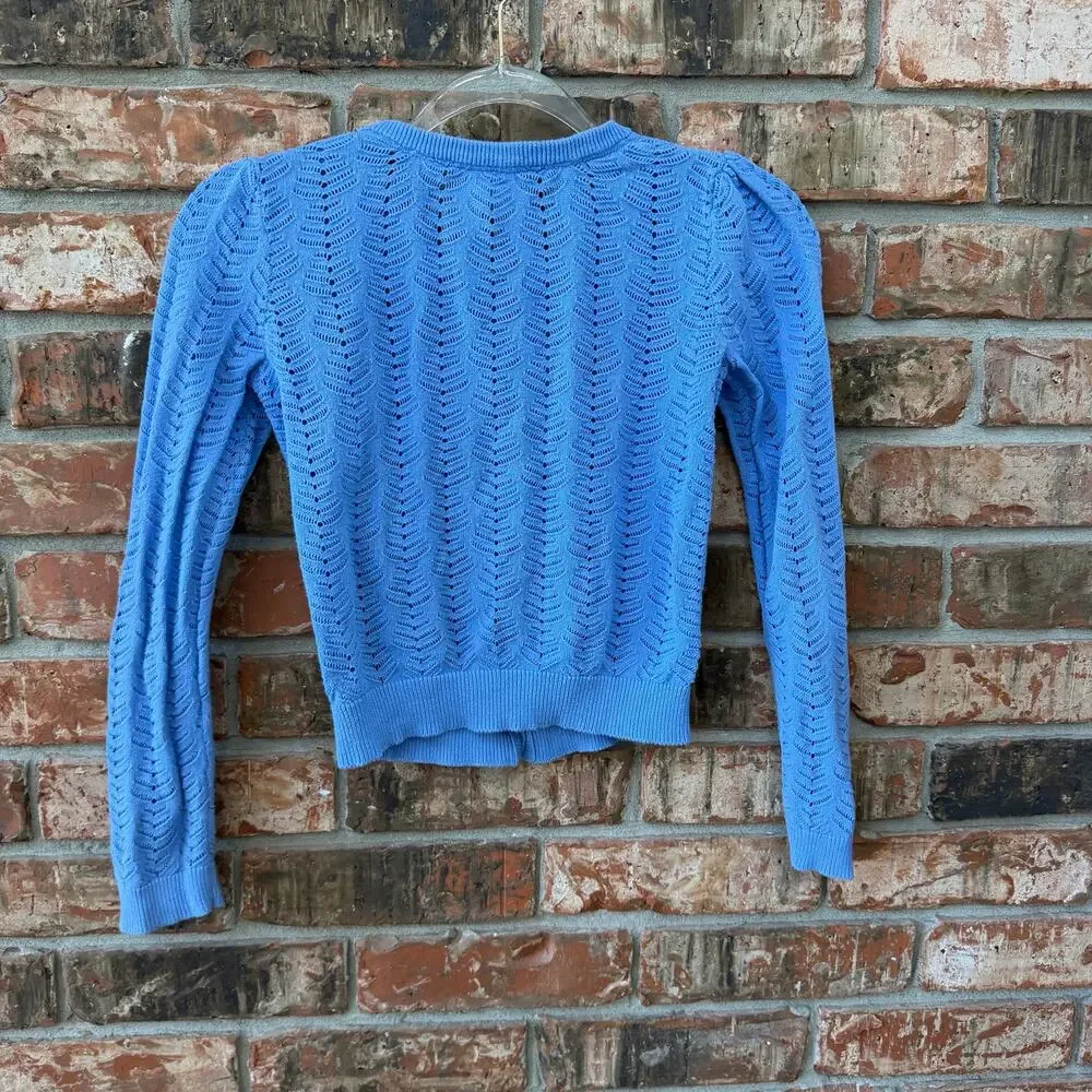Gymboree Size Large 10 12 Blue Loose Knit Cardigan Blue Preppy Casual